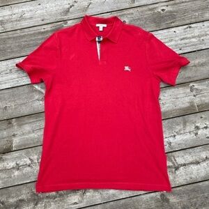 Vintage Burberry Polo Shirt XL Red
